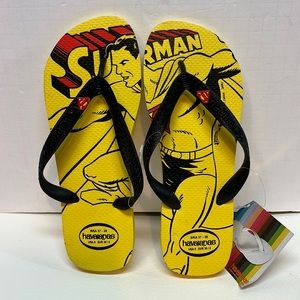 Havaianas Superman Flip Flops Yellow Women’s Size 6 NWT